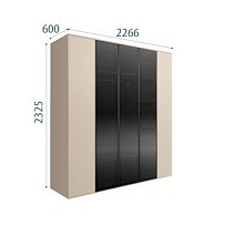 Шкаф 5-ти дв. Bogemia Air (Ваниль/Черный) БМШ2/5(3)