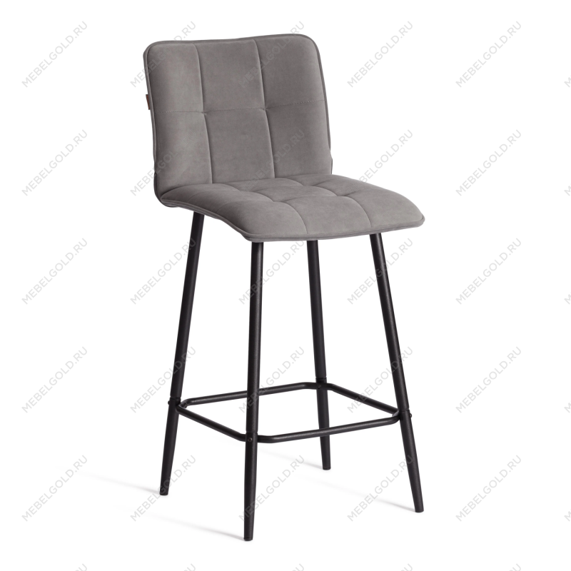Полубарный стул Bari/Бари, велюр, серый, 29, 42х55х99 см