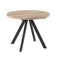 Стол круглый раздвижной TRIO-100 (Дуб велингтон/Черный) 100(135)