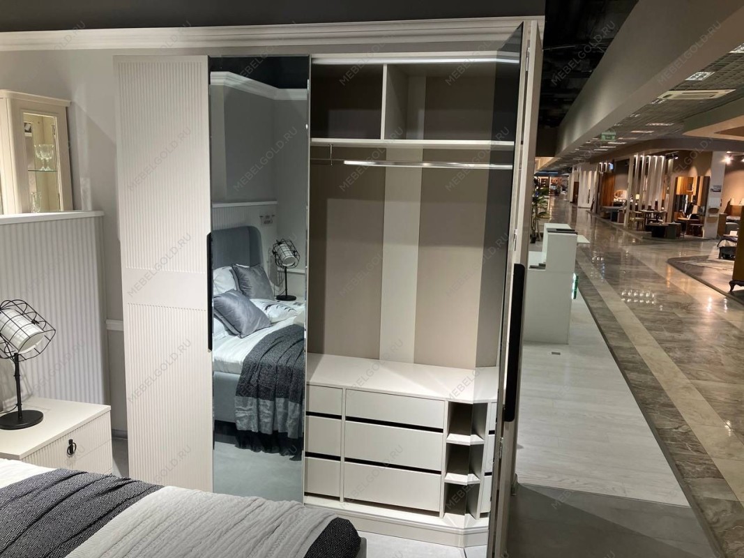 Шкаф Стелла 4-дверный светло серый камень | изображение 11