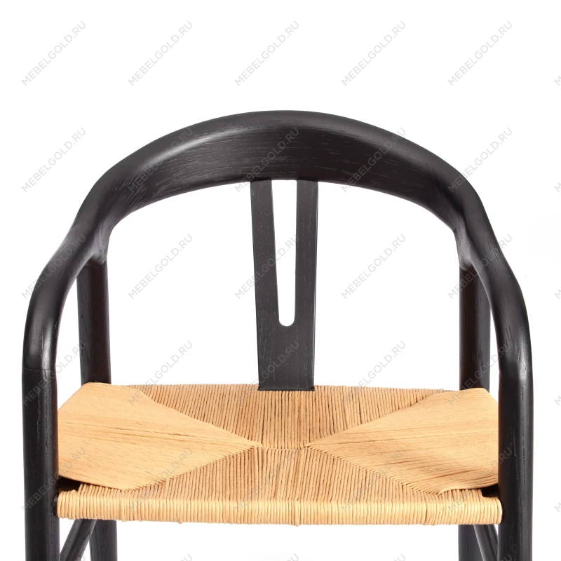 Стул VALI, дерево вяз/бечевка, черный, 50х46х77 см | изображение 5