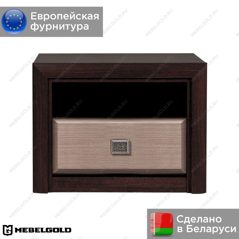 Тумба прикроватная Коен KOM1S Венге/Штрокс (NEW) | изображение 1