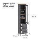 САГА шкаф с витриной 50 серый/ясень | изображение 4