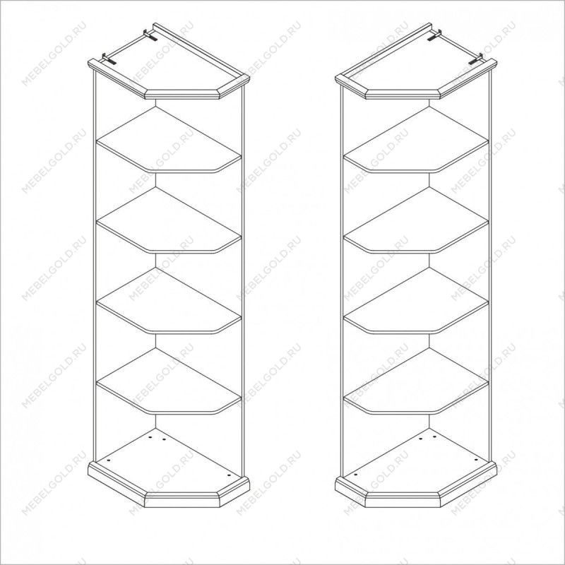 Натали стеллаж для шкафа левый белый глянец