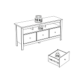 САГА тумба 3 ящика белая/ясень | изображение 4