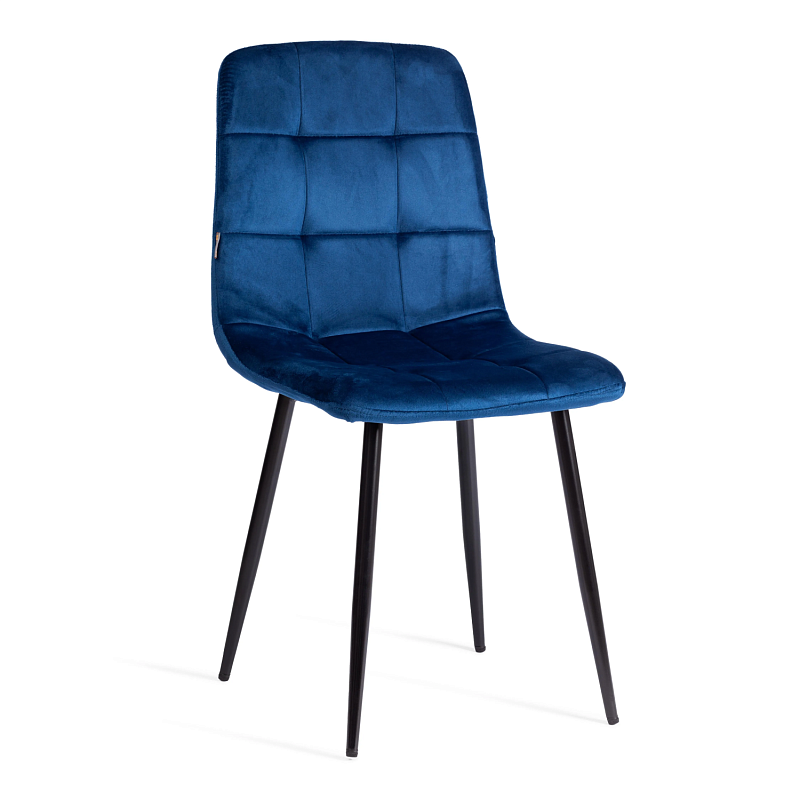 Стул CHILLY (mod. JSC-220), Велюр/металл, 44,5х52,5х88 см, Blue (синий) HLR64 / черный