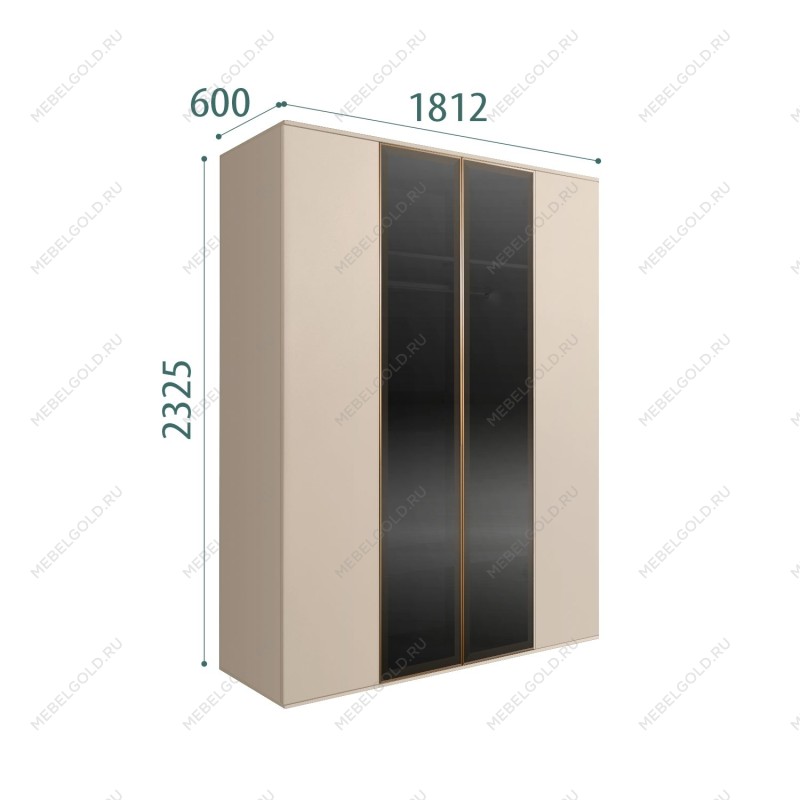 Шкаф 4-х дв. Bogemia Air (Ваниль/Золото) БМШ2/4(2)