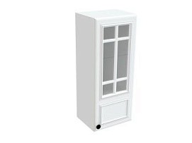 Шкаф со стеклом ШСТ-40, Бьянка (400*320*960) Белый, 21131