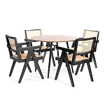 Кресло LOKI, дерево вяз/ротанг, черный, 50х50х84 см | изображение 11