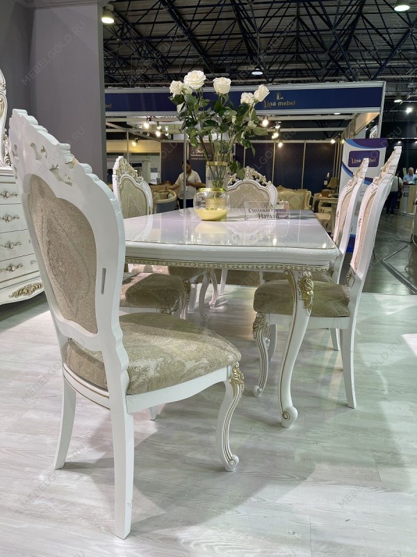 Столовая Натали белый глянец (прямоугольный стол) | изображение 11