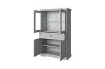 Шкаф с витриной Валенсия 2V2D1S серый - Выставка Балашиха | изображение 1