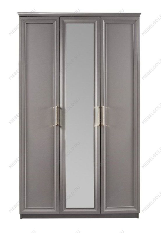 Шкаф Мокко 3-дверный с зеркалом серый камень | изображение 1